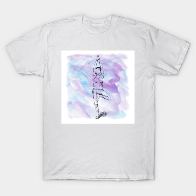 Yoga Pose Image T-Shirt by rachelsfinelines